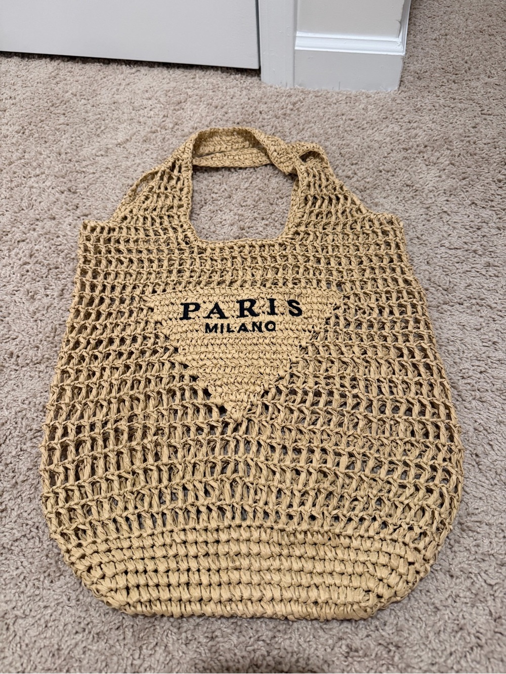 Woven Straw Tote Bag - Natural
